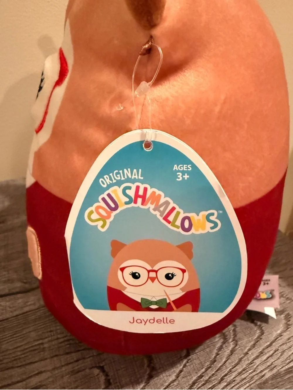 Squishmallows Jaydelle Owl Teacher Plush Glasses Red Kellytoy 8” With Tag